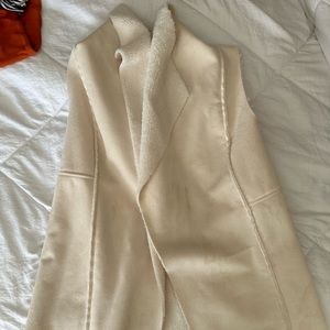 Beige Faux Fur Vest